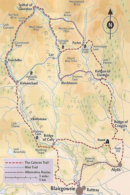 Landkarte von dem cateran trail
