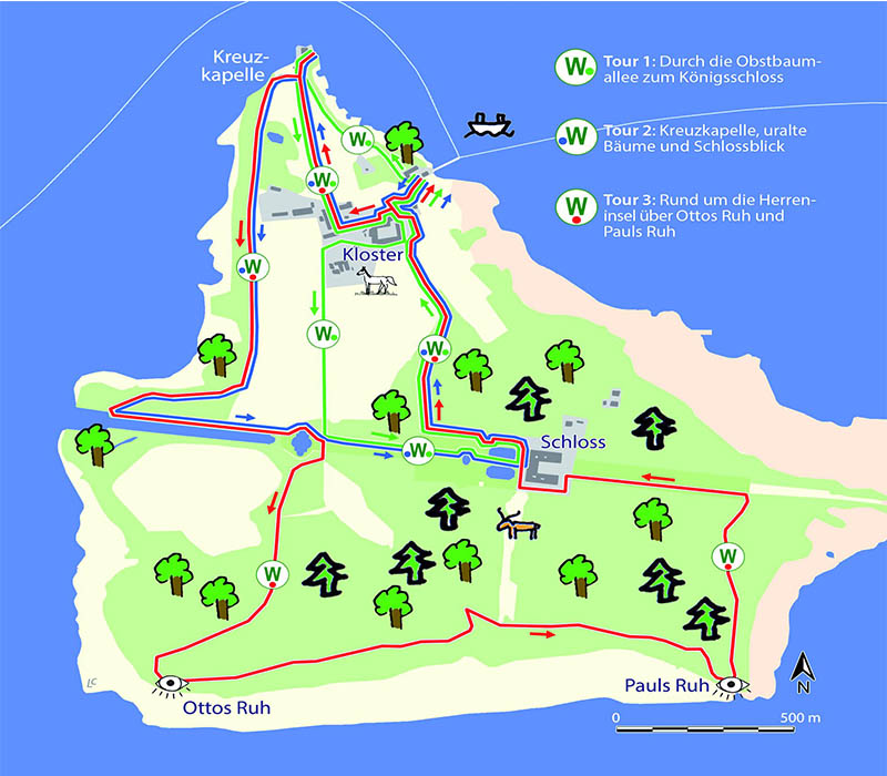 Karte von der Insel Herrenchiemsee