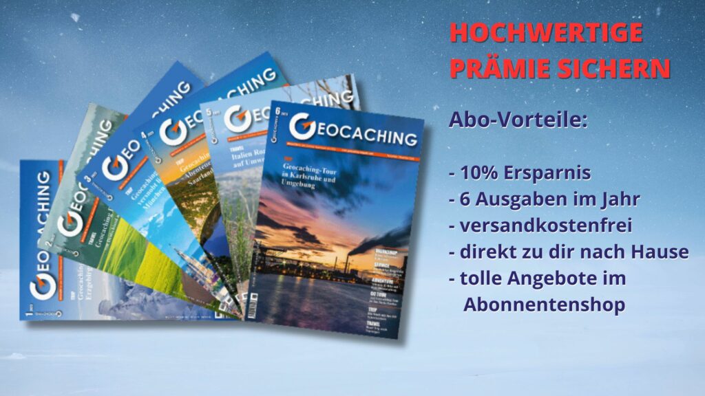 Werbung Geocaching Magazin Abo 1-2024